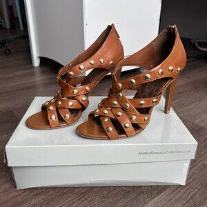 Jessica Simpson Leather Studded Strappy Sandals